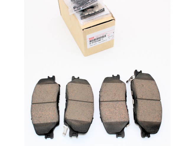 Genuine Isuzu Front Brake Pads 2021. OEM. Part No. 8975546610. 8975056801. Isuzu spare parts. Isuzu dealer. Isuzu D-max brake pads. Isuzu parts. D-Max accessories. D-Max brake pad set. Genuine Isuzu parts. Online Isuzu parts. Startin Tractors. Genuine Parts. Startin Tractors. Local Dealer.