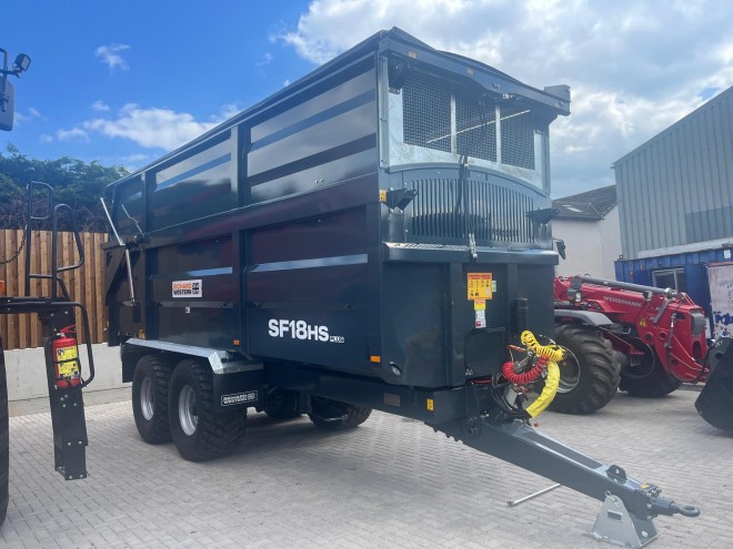 Richard Western SF 18 HS Plus Silage trailer Gun Metal Gray Hydraulic lift over sheet