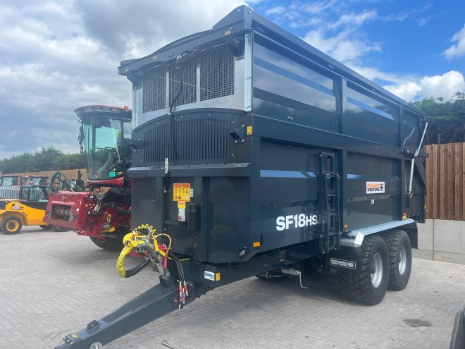 Richard Western SF 18 HS Plus Silage trailer Gun Metal Gray Hydraulic lift over sheet