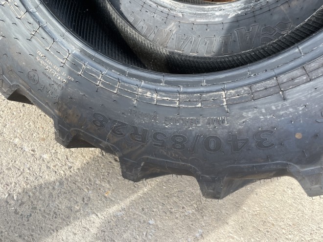 340/85R28  pair Alliance tyres 100%